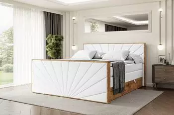 ALTDECOR Lolli6-Z King Boxspringbett 140x200cm, Kunstleder weiß, H3+H4 (800001709073)