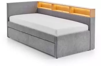 Meise M&ouml;bel Uno Kinder-/Jugendbett mit Ausziehbett, grau/eichefarben