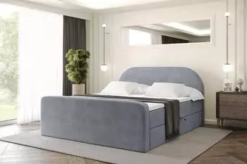 ALTDECOR NOX-Z Boxspringbett mit Matratze H4 und Lattenrost, 140x200, grau (800001954945)