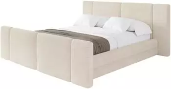 ALTDECOR TEVO-Z Polsterbett mit Bettkasten und Lattenrost, 140x200cm, beige