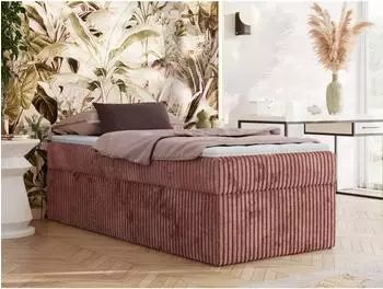 MKS Meble ZERO Boxspringbett 90x200, ohne Kopfteil, 7-Zonen H3/H4, Bettkasten