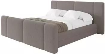 ALTDECOR TEVO-Z Polsterbett mit Bettkasten und Lattenrost, 140x200cm, braun