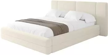 ALTDECOR TEVO Polsterbett mit Bettkasten und Lattenrost, 180x200cm, beige