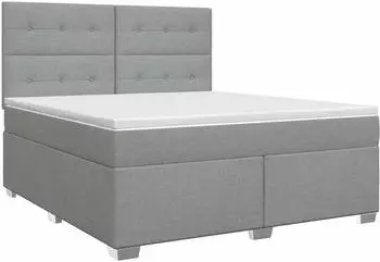 vidaXL Boxspringbett mit Matratze hellgrau 140x190cm Stoff (3453402)