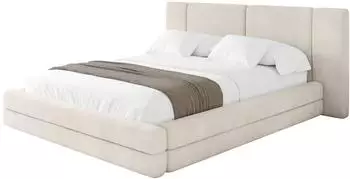 ALTDECOR TEVO Polsterbett mit Bettkasten, Lattenrost & Matratze H3/H4, 160x200cm, beige (800002004199)