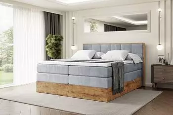 ALTDECOR Lolli7 King Boxspringbett mit Matratze H3/H4, 140x200cm, grau (800001729580)