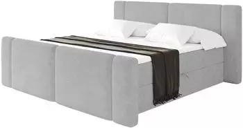 ALTDECOR EVON-Z Boxspringbett mit Bettkasten, H3-Matratze & Topper, 140x200cm, grau