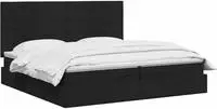 vidaXL Ottoman Bett mit Matratze Schwarz 200 x 200 cm Stoff