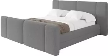 ALTDECOR TEVO-Z Polsterbett mit Bettkasten und Lattenrost, 200x200cm, grau, H3/H4 (800002003868)