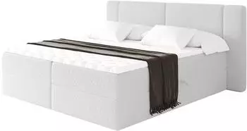 ALTDECOR Evon Boxspringbett 180x200cm, H3-Matratze, Topper, wei&szlig; (800002004937)