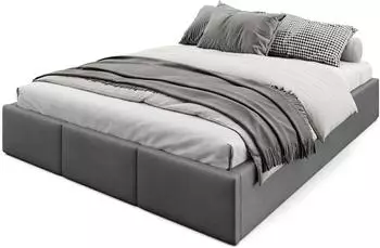 Muralo Polsterbett mit Bettkasten 160x200cm, Samt, graphit (M-LTE-3296-180438-LTE1600-W00-SP34-T15)