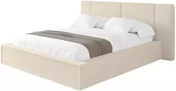 ALTDECOR RIVO Polsterbett mit Bettkasten und Lattenrost, 200x200cm, dunkelbeige (800002004397)