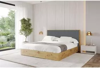 ALTDECOR ENZO10 Polsterbett mit Bettkasten und Lattenrost, 120x200cm, dunkelgrau (800001950570)