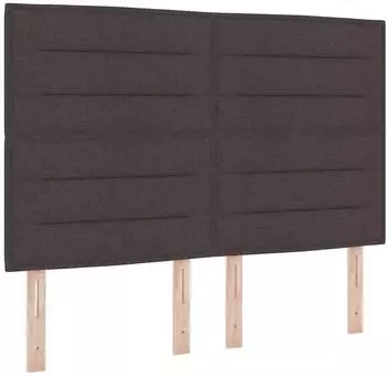 vidaXL Boxspringbett mit Matratze, LED, dunkelbraun, 160x200cm, Stoff