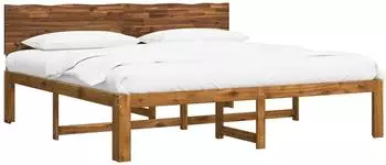 vidaXL Rostock Doppelbettgestell mit Kopfteil, natur, 193x203cm (3405507)