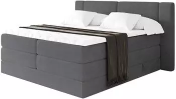 ALTDECOR Evon King Boxspringbett Cord 140x200cm dunkelgrau H3/H4 (800002005253)