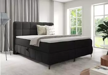 Home Collective Boxspringbett mit Bettkasten und Topper, schwarz, 200x200cm