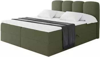 ALTDECOR Nina Boxspringbett mit Bettkasten, H3-Matratze, Topper, gr&uuml;n, 120x200cm (800001940533)
