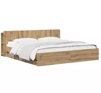 vidaXL Bettgestell mit Stauraum und Kopfteil, Artisan-Eiche (3445831)