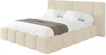 ALTDECOR NILO Polsterbett mit Bettkasten und Lattenrost, 120x200cm, beige (800001939212)