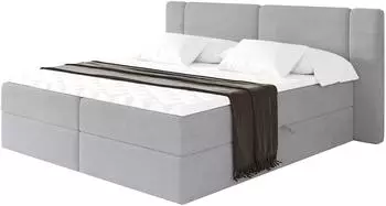 ALTDECOR Evon Boxspringbett mit Matratze H3, Topper, grau, 180x200cm (800002004956)