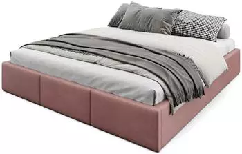 Muralo Polsterbett mit Bettkasten 180x200cm, Samt, altrosa (M-LTE-3296-180419-LTE1800-W00-SP34-T23)