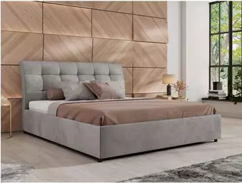 MKS Meble Gala Classic Polsterbett mit Bettkasten & Lattenrost, 180x200cm, hellgrau (800001299811)