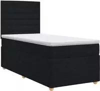vidaXL Boxspringbett mit Matratze Schwarz 100 x 200 cm Stoff