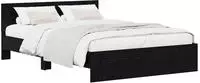 vidaXL Bettgestell mit Kopfteil Schwarz Eichen-Optik 160 x 200 cm