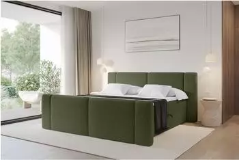 ALTDECOR EVON-Z Boxspringbett mit Bettkasten, 180x200cm, grün, H3 (EVON-Z)