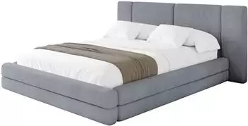 ALTDECOR TEVO Polsterbett mit Bettkasten, Lattenrost & Matratze H3/H4, 180x200cm, grau (800002004280)
