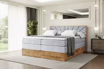 ALTDECOR Lolli6 King Boxspringbett 180x200 mit Matratze H3/H4, grau (800001730048)