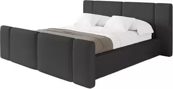 ALTDECOR Rivo-Z Polsterbett mit Bettkasten und Lattenrost, schwarz hochglanz, 200x200cm (800002003830)