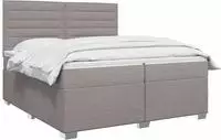 vidaXL Boxspringbett mit Matratze Taupe 200 x 200 cm Stoff