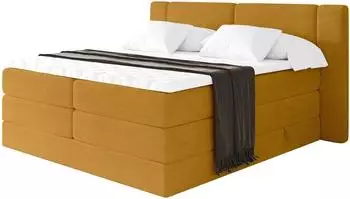 ALTDECOR Evon King Boxspringbett Cord H3/H4 120x200cm senfgelb (800002005086)