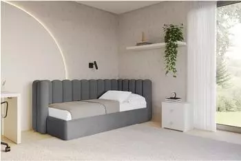 ALTDECOR Hugy Jugendbett mit Bettkasten 100x200cm dunkelgrau (800001941519)