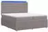 vidaXL Boxspringbett mit Matratze, LED, taupe, 200x200cm, Stoff