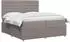 vidaXL Boxspringbett mit Matratze, LED, taupe, 200x200cm, Stoff