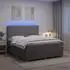 vidaXL Boxspringbett mit Matratze, LED, taupe, 200x200cm, Stoff