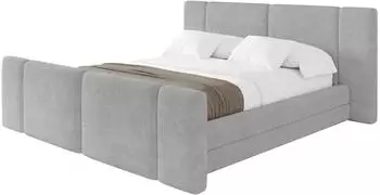 ALTDECOR TEVO-Z Polsterbett mit Bettkasten und Lattenrost, hellgrau, 200x200cm (800002004497)