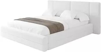 ALTDECOR TEVO Polsterbett mit Bettkasten und Lattenrost, 140x200cm, wei&szlig; (800002003836)