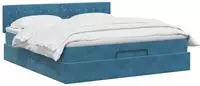 vidaXL Ottoman Bett mit Matratze Dunkelblau 160 x 200 cm Samt