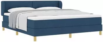 vidaXL Boxspringbett mit Kopfteil, blau, 180x200cm, Stoff (3340233)