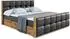 ALTDECOR LOLLI7-Z Boxspringbett 200x200cm, Kunstleder schwarz, H4-Matratze (LOLLI7-Z)