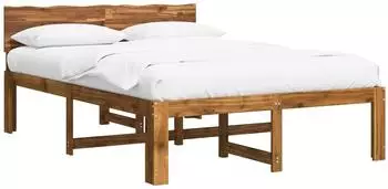 vidaXL Rostock Doppelbettgestell mit Kopfteil, 135x190cm, natur