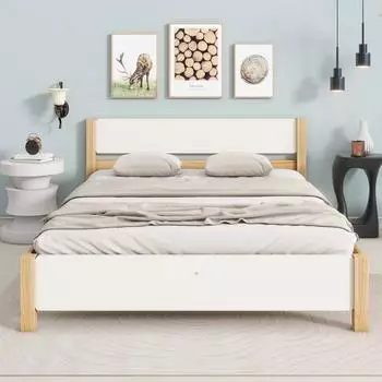 OKWISH Holzbett Jugendbett Kiefer, 140x200cm, ohne Matratze