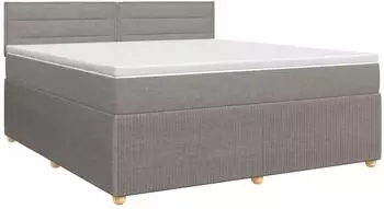vidaXL Boxspringbett mit Matratze taupe 180x200cm Stoff (3451521)
