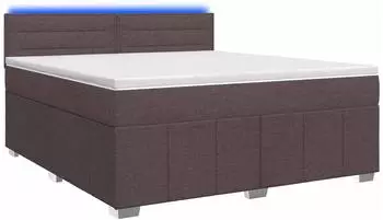 vidaXL Boxspringbett mit Matratze, dunkelbraun, Stoff, 180x200cm