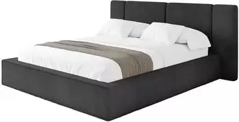 ALTDECOR RIVO Polsterbett mit Bettkasten und Lattenrost, 140x200cm, schwarz (800002004511)