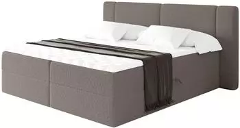 ALTDECOR Evon Boxspringbett mit Bettkasten, H3-Matratze, Topper, 120x200cm, braun (800002005163)